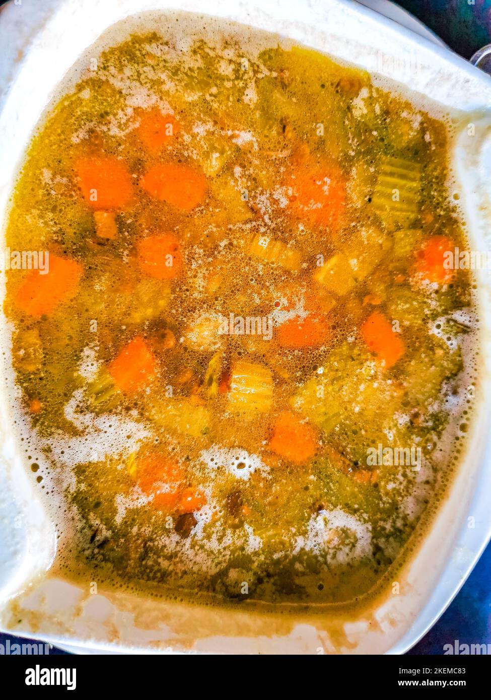 Lentil and carrot soup very nice and rustic in Zicatela Puerto Escondido Oaxaca Mexico Stock