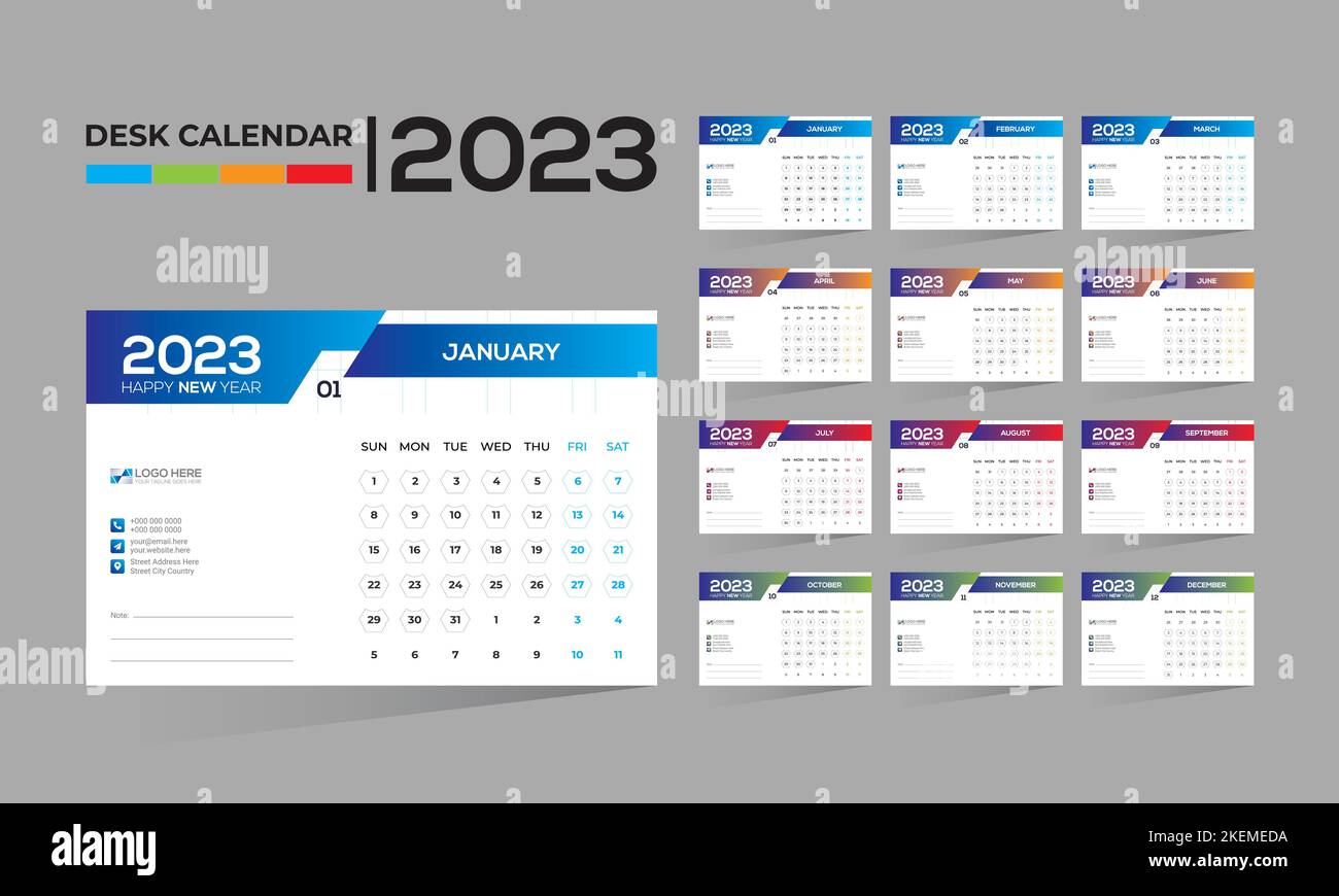 2023 wall vector calendar design Stock Vector