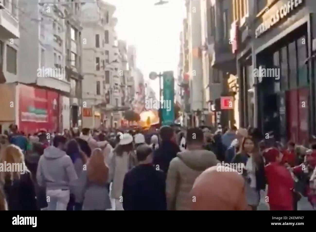 Italy. 13th Nov, 2022. Istanbul - the moment of the explosion in the shopping street: panic among the people, according to the first information there are several dead and injured. A strong explosion in the center of Istanbul, in a pedestrian area and where many people were. The street concerned is Istiqlal, a very busy shopping street on Sundays. Editorial Usage Only Credit: Independent Photo Agency/Alamy Live News Stock Photo