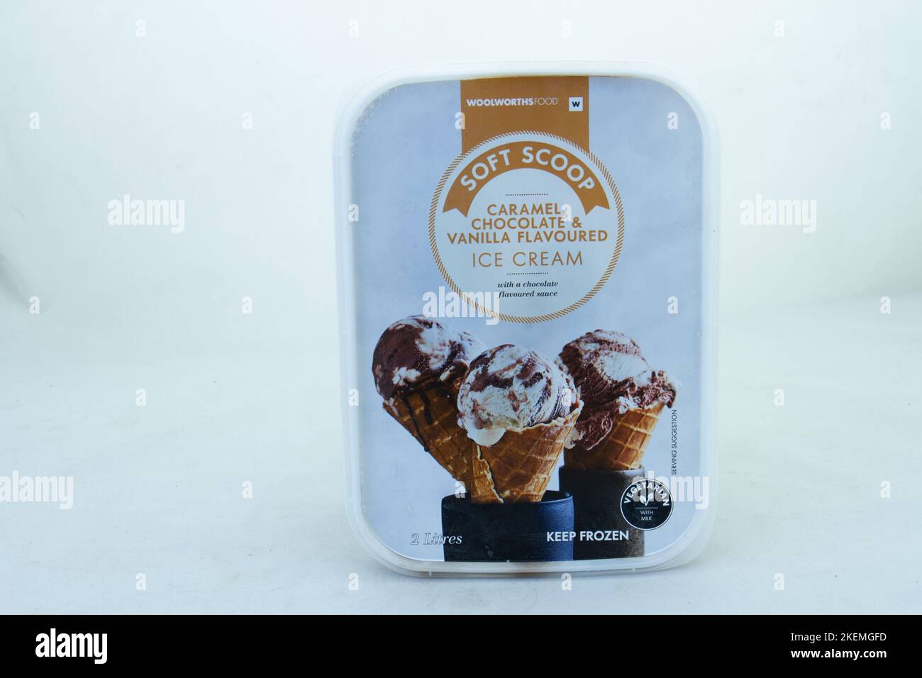 Johannesburg, South Africa a tub of Woolworths Food chocolate vanilla