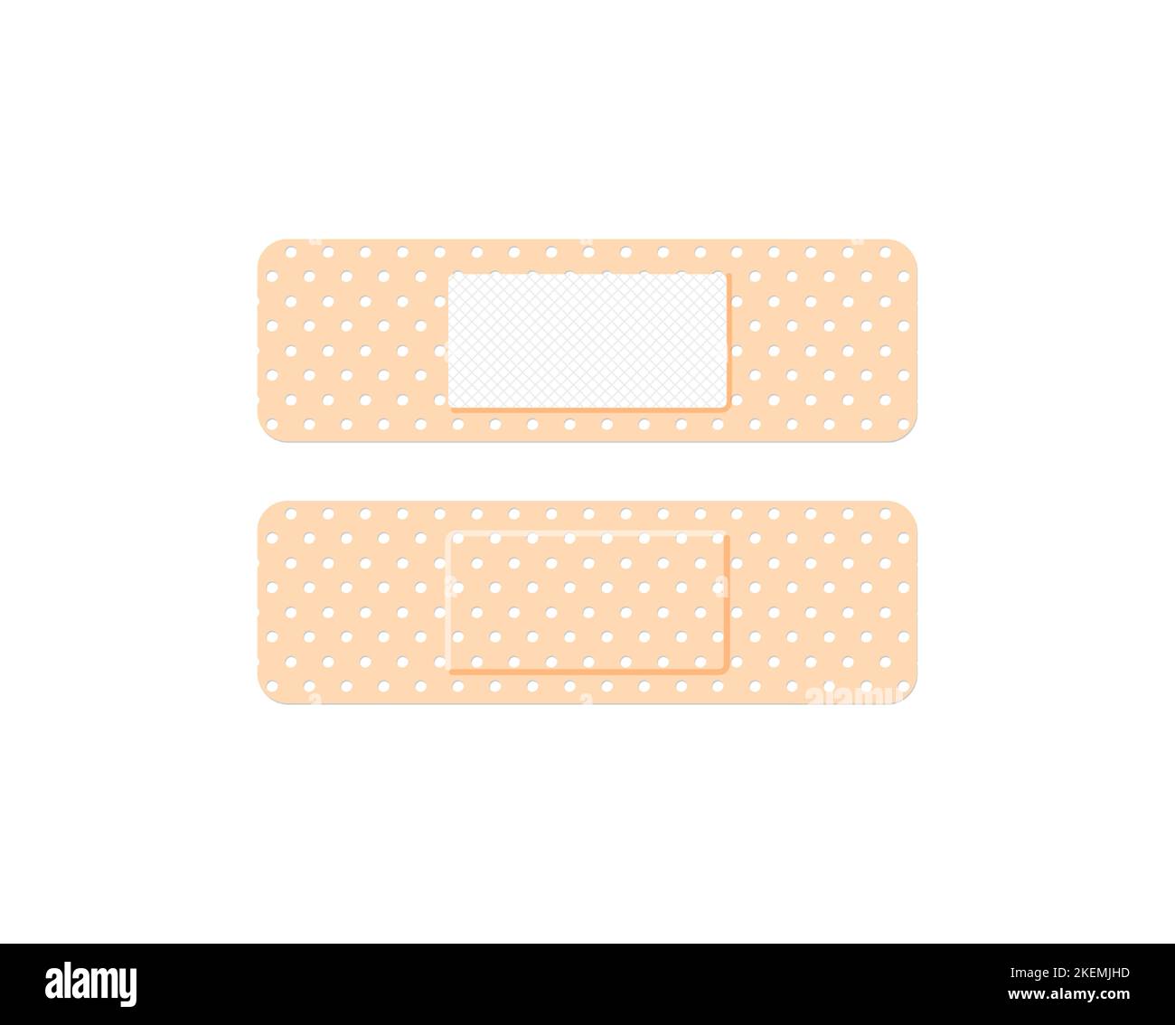 Medical plaster. First aid band plaster strip medical patch. Wound cross plastering band and porous bandage plasterers Stock Vector