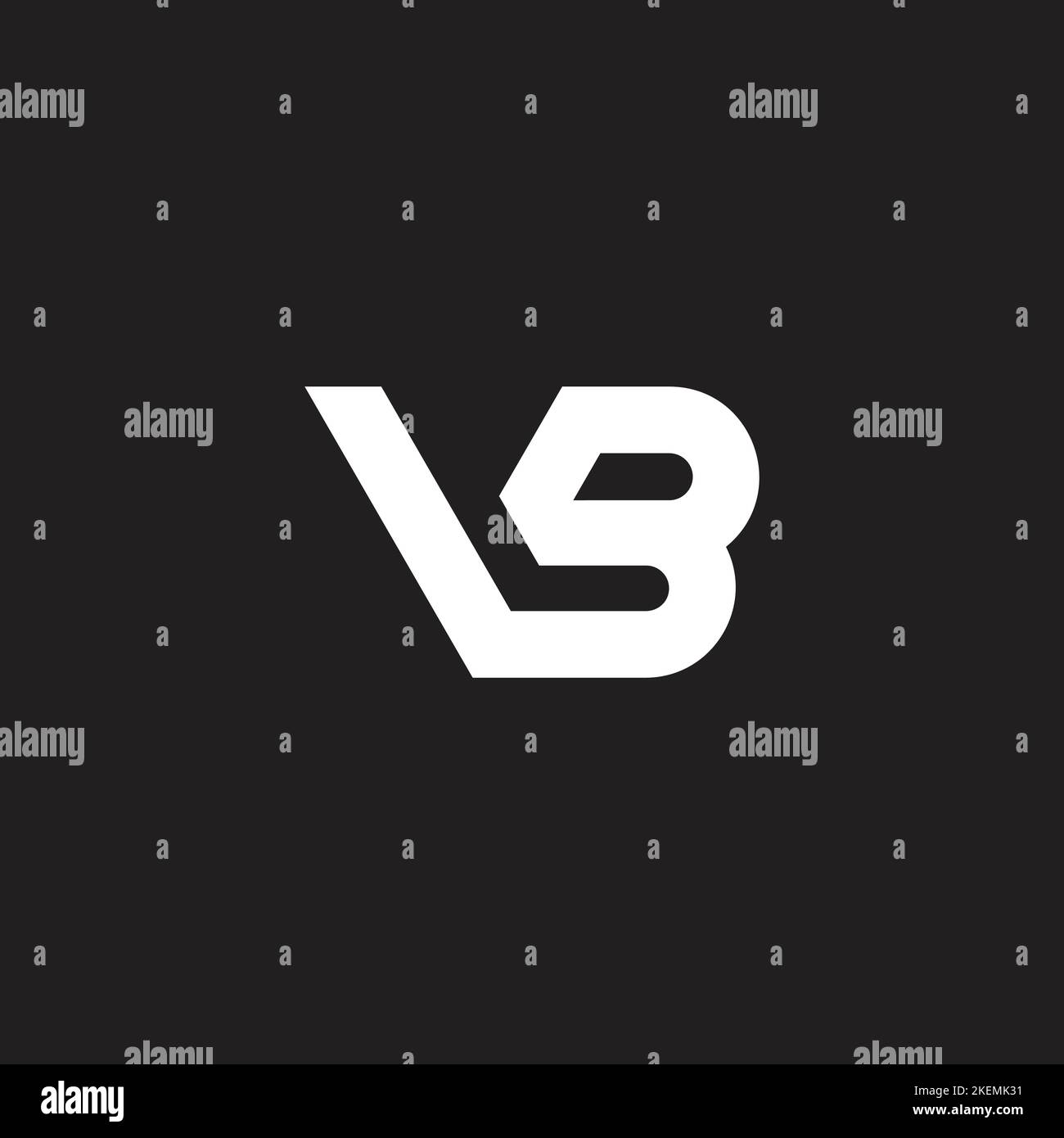 letter vb linked geometric line simple logo vector Stock Vector