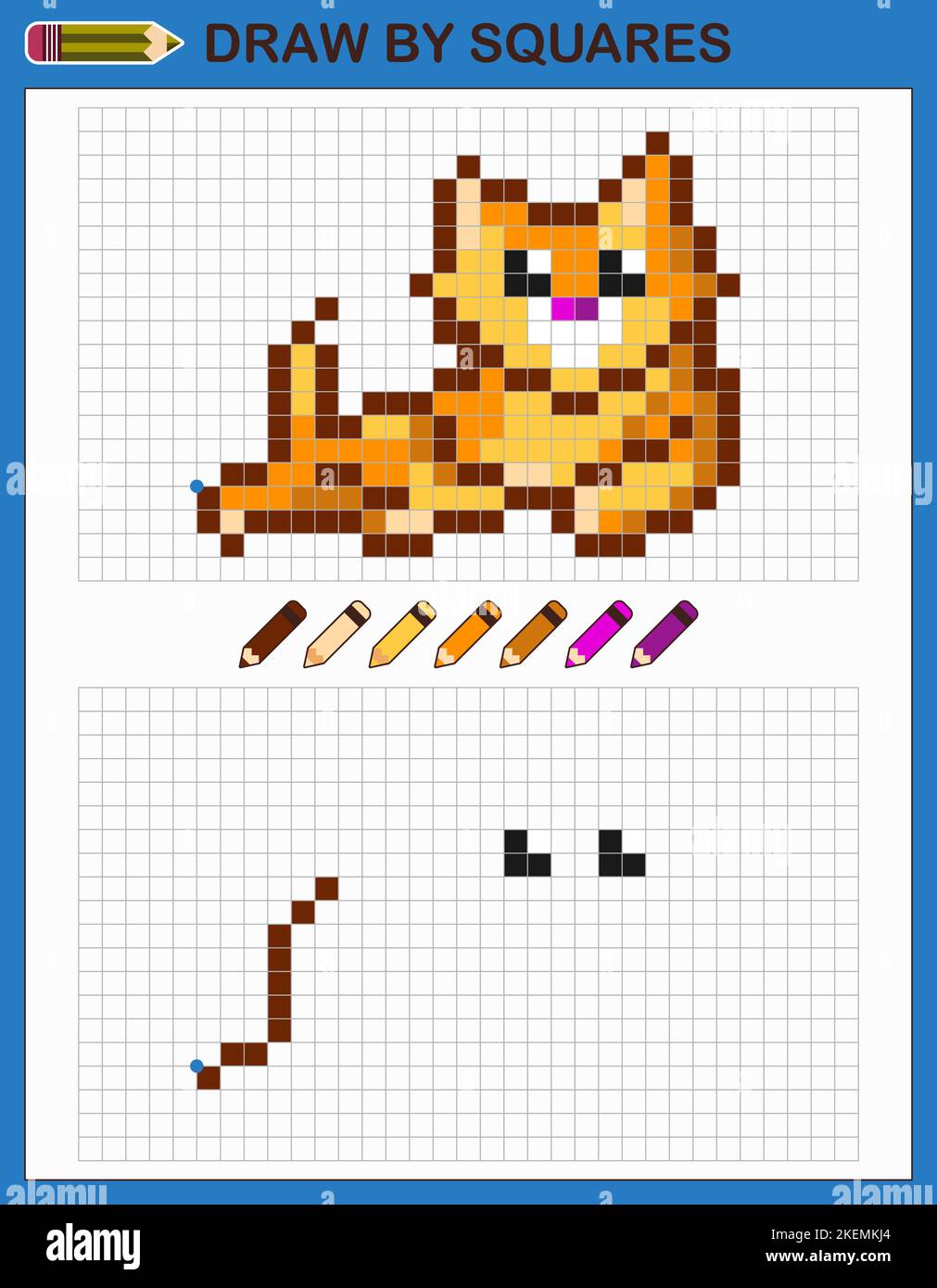 A cat in a colourful indie game pixel style