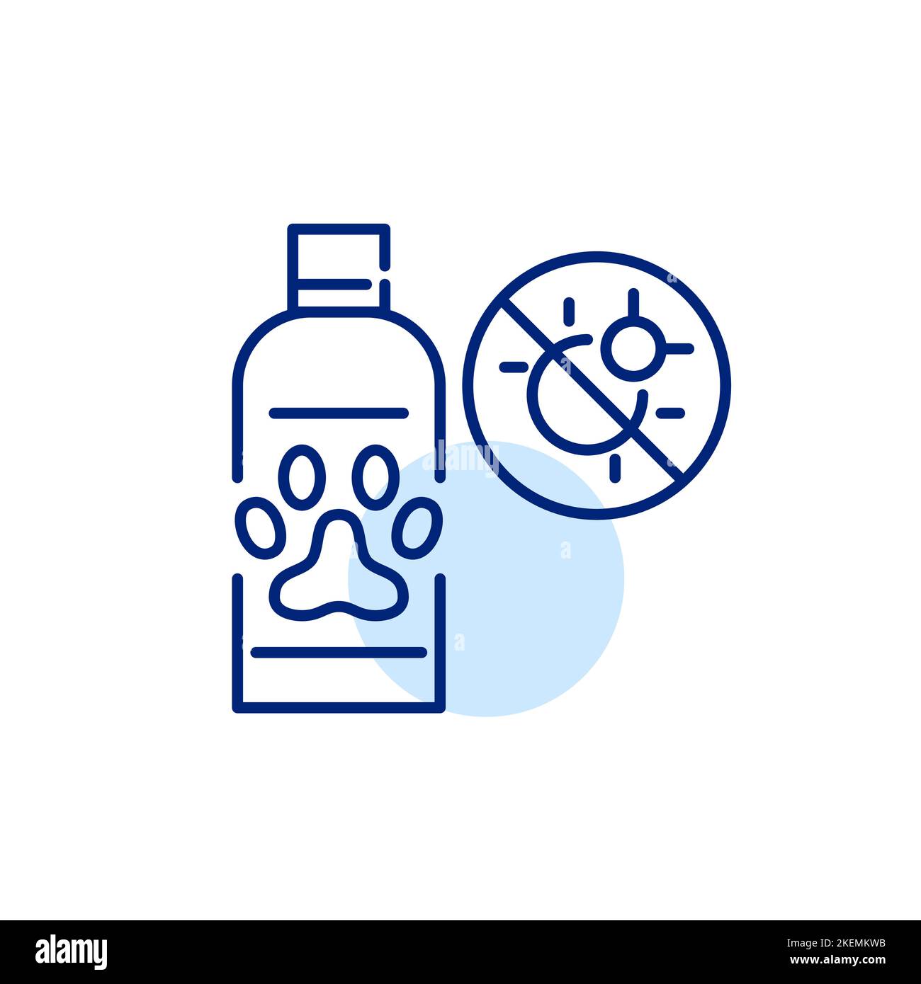 Anti flea pet shampoo. Pixel perfect, editable stroke line icon Stock Vector