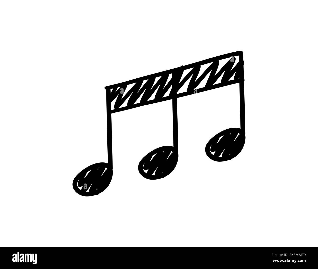 Hand drawn music notes. Doodle hand drawn sound notation. Vector