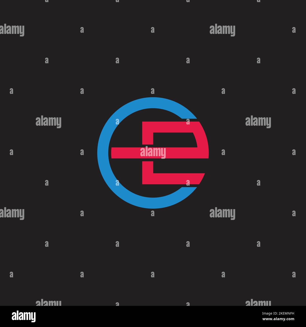 letter ce motion circle line geometric logo vector Stock Vector