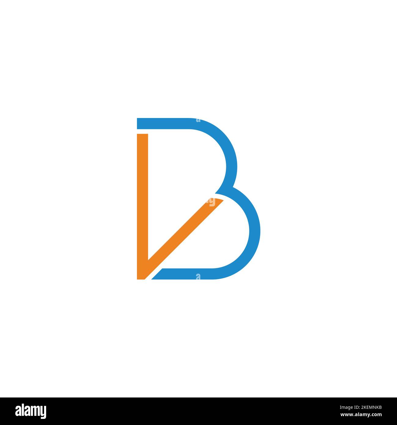 letter vb thin line geometric logo vector Stock Vector