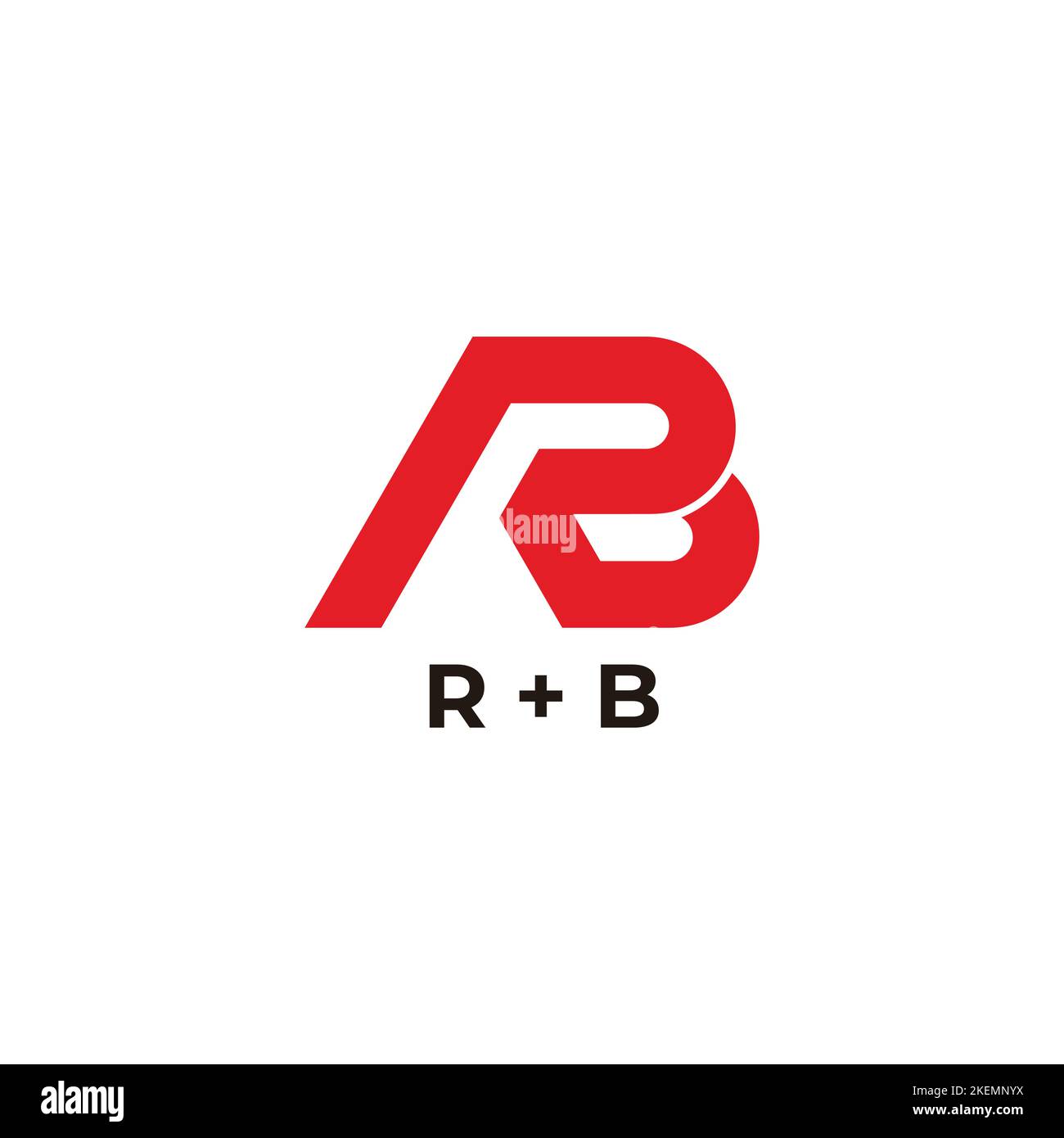 letter rb red geometric line simple logo vector Stock Vector