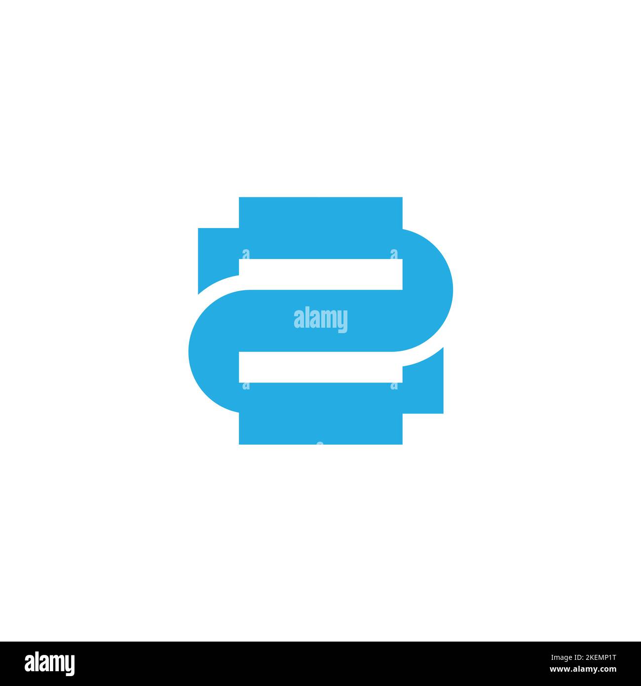 number 2 paper printer geometric logo vector Stock Vector
