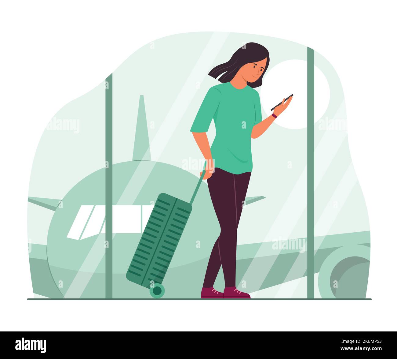 Female passenger suitcase Stock Vector Images - Alamy