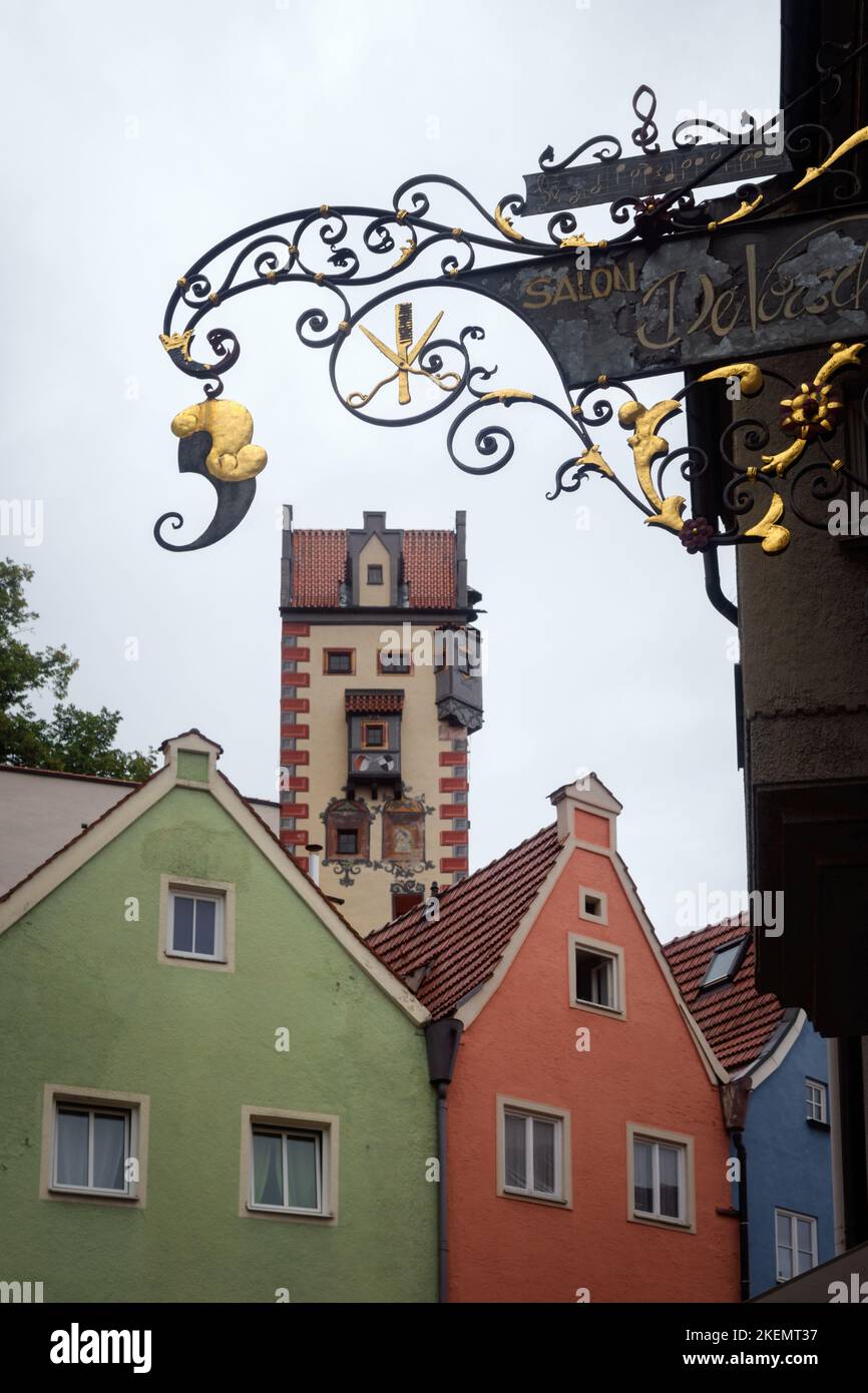 Fussen, Germany August 19, 2022 View of the traditional painted