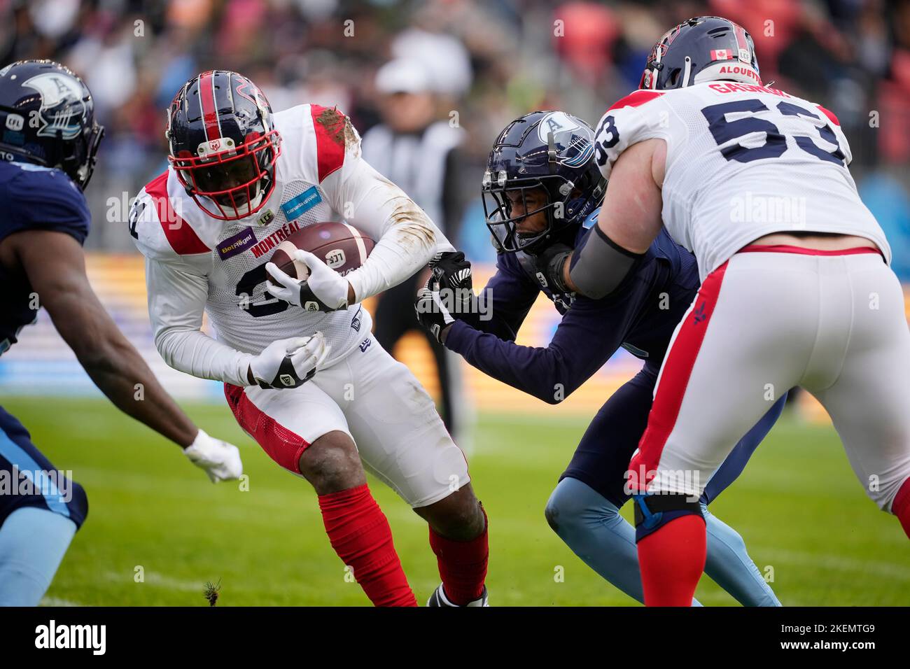 Montreal Alouettes running back William Stanback (31) runs the ball