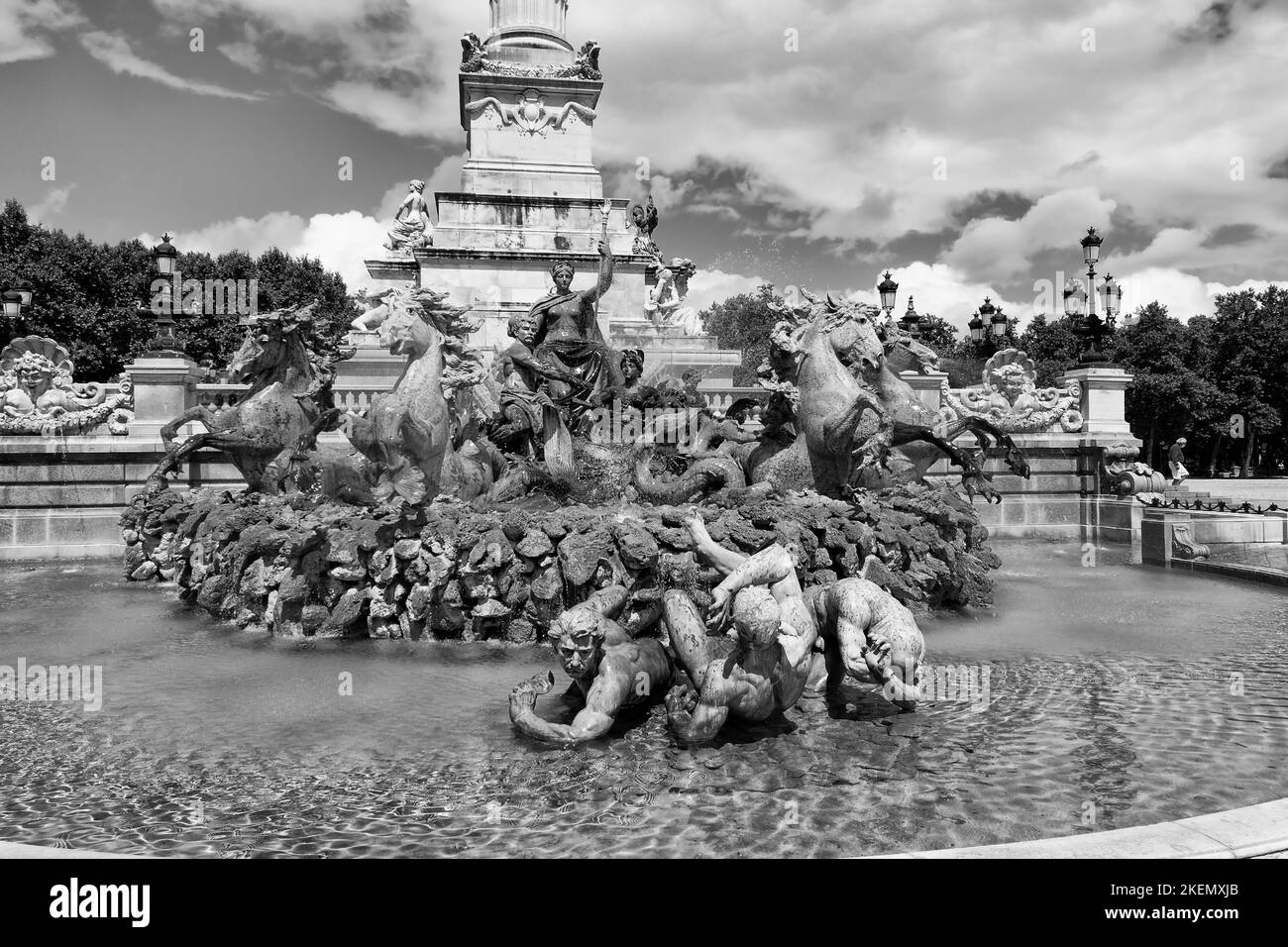 Tirage Citrate Ancien Bordeaux – Monument Aux Girondins, Vers 1900, 8x11 Cm