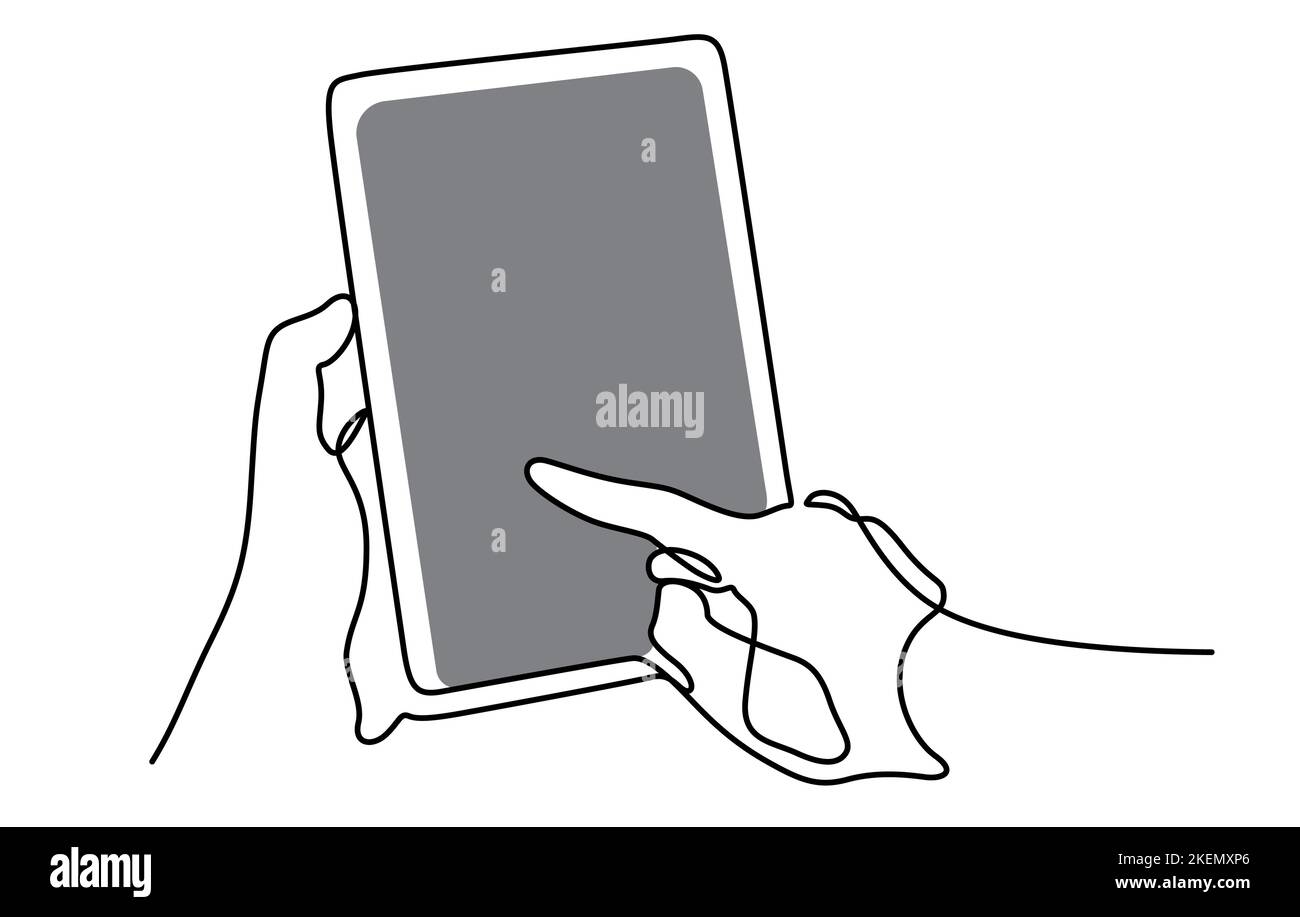 Hand electronic menu tablet Stock Vector Images Alamy