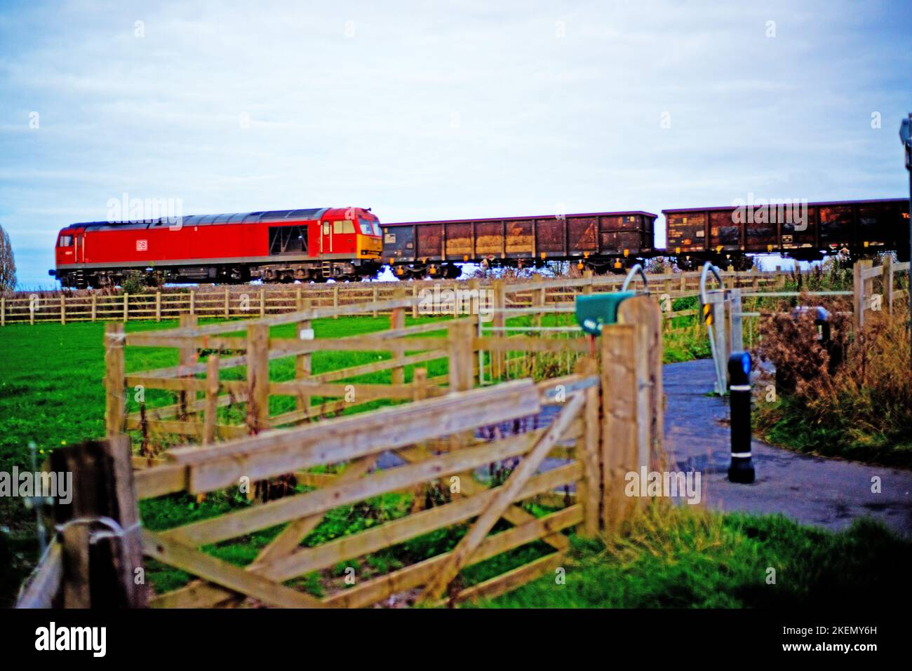 DB Shenker Class 60 on Freighjt at Moorhouses, Stockton on Tees, Cleveland, England Stock Photo