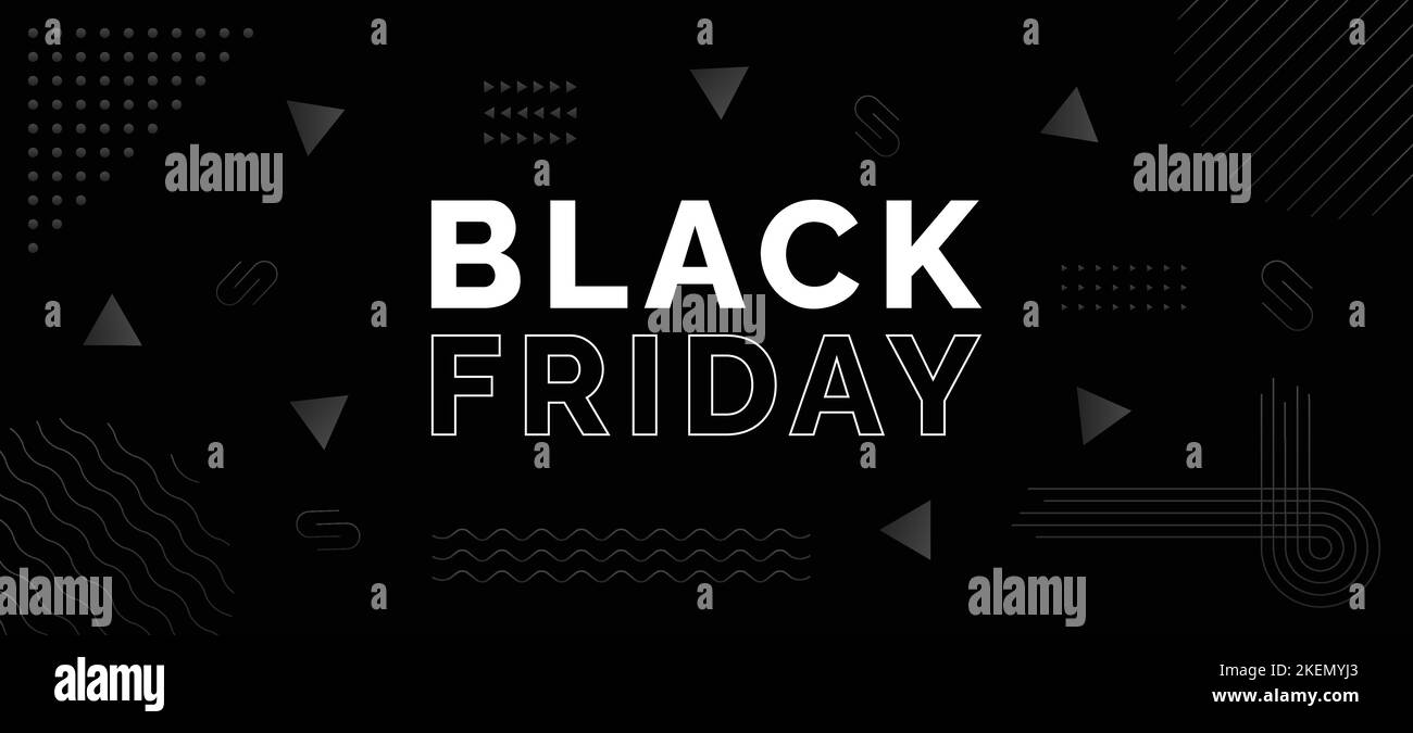 Simple Black Friday Banner Poster - Cover Image for Black Friday Business Sale Page Stock Vector