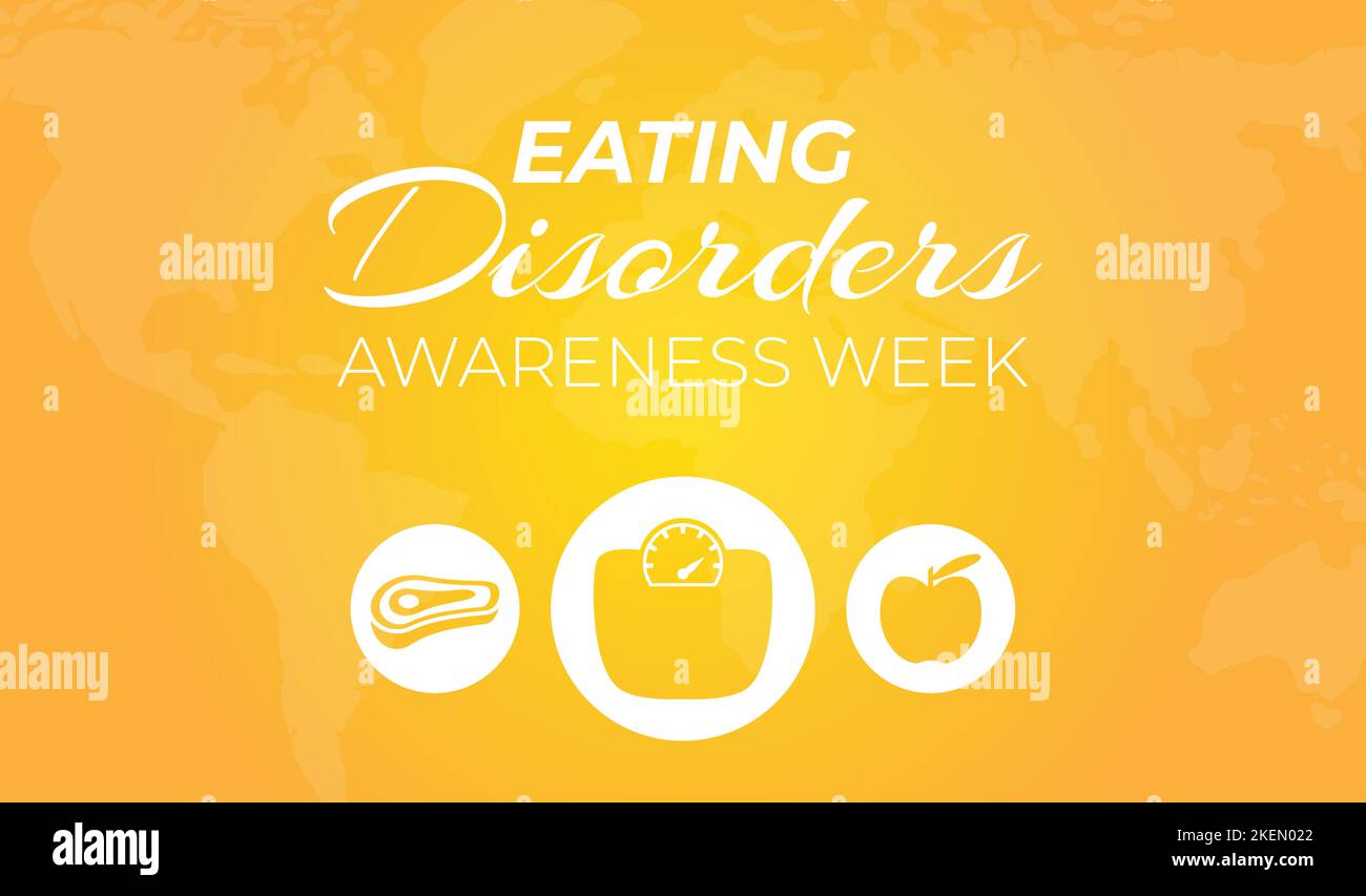 Eating Disorders Awareness Week Yellow Background Stock Vector Image