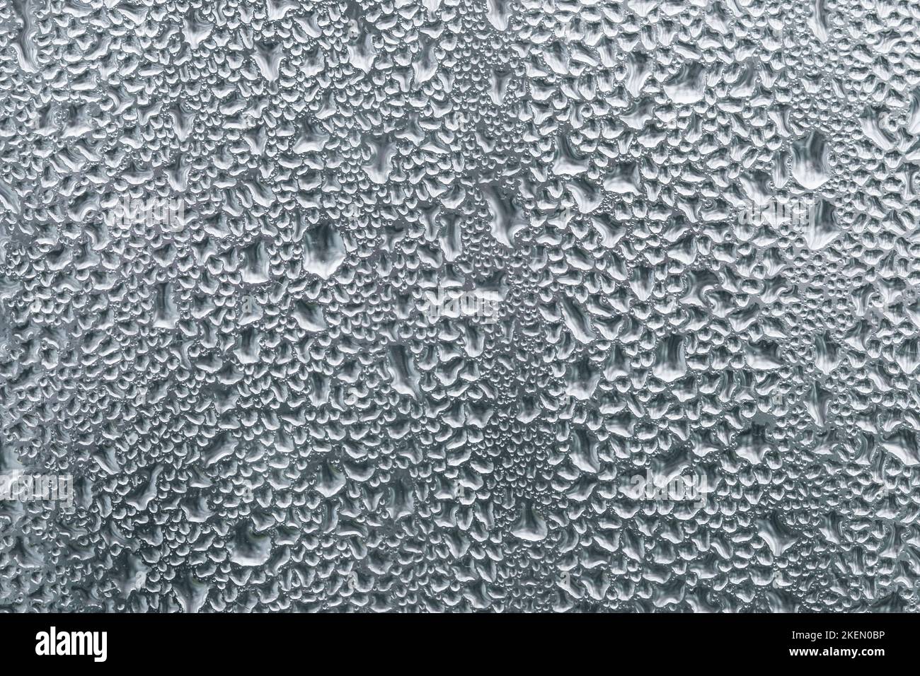 Droplets on a misted window as a background Stock Photo