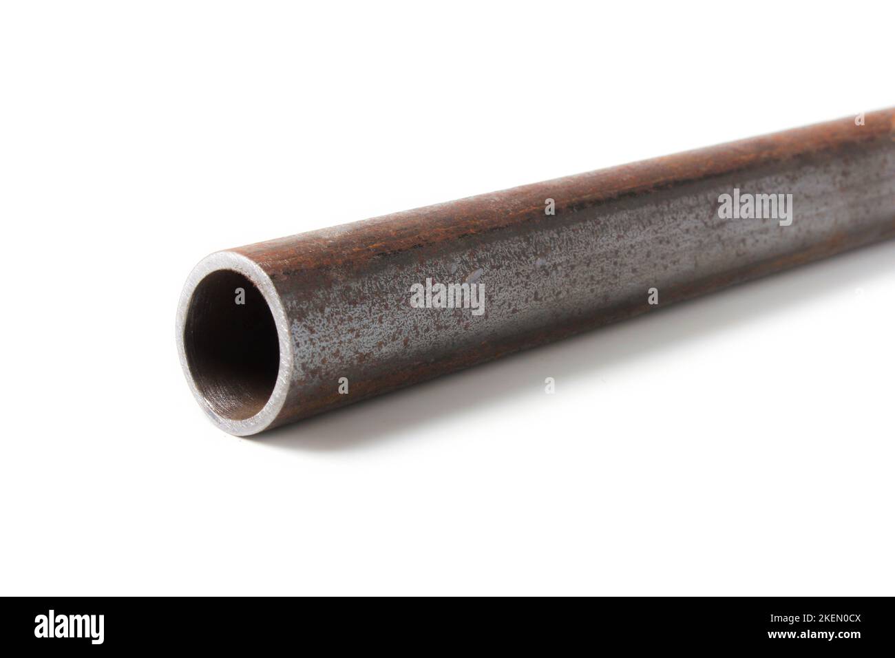 Steel water pipe closeup isolated on white Stock Photo Alamy