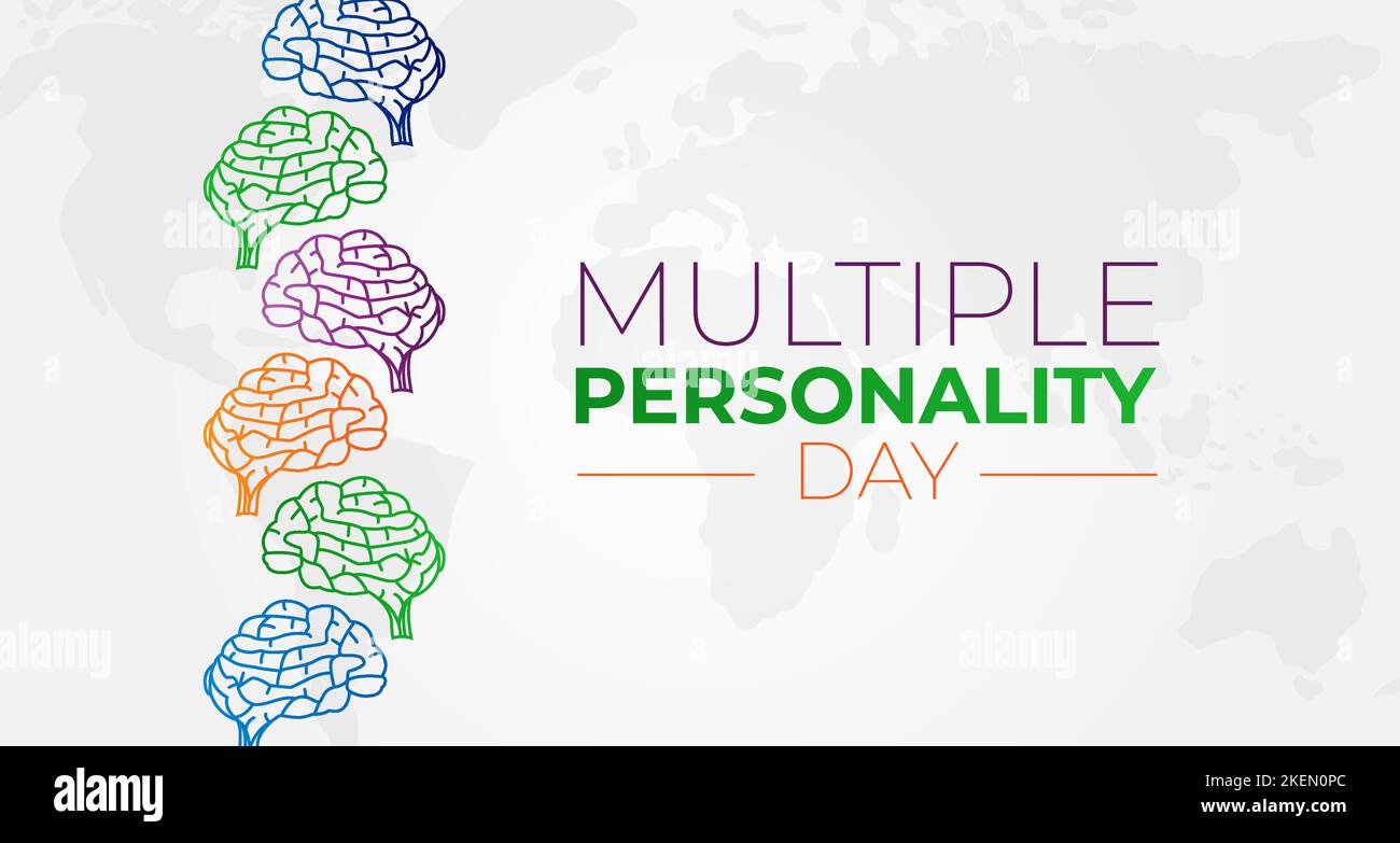 Multiple Personality Day Background Illustration Banner Stock Vector