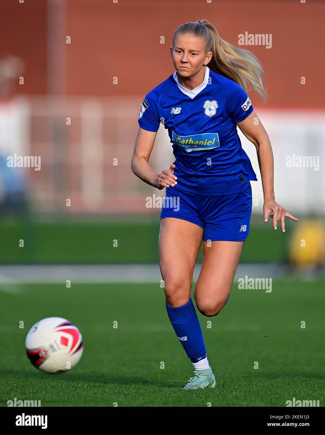 Rhianne Oakley of Cardiff City Women FC celebrates scoring the