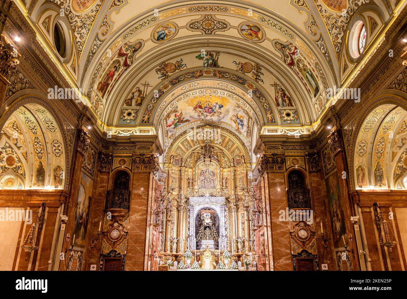 Inside of La Macarena church, in Seville, andalusia, spain Stock Photo