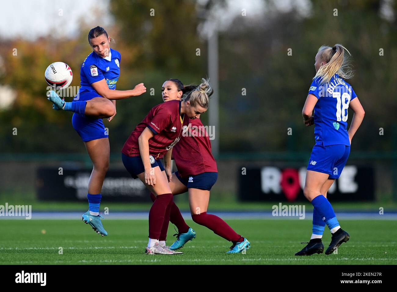 Seren Watkins of Cardiff City Women's  - Mandatory by-line: Ashley Crowden  - 13/11/2022 - FOOTBALL - Cardiff International Sports Stadium - Cardiff, Wales - Cardiff City Women FC vs Cardiff Met WFC - Genero Adran Premier Phase 1 22/23 Stock Photo