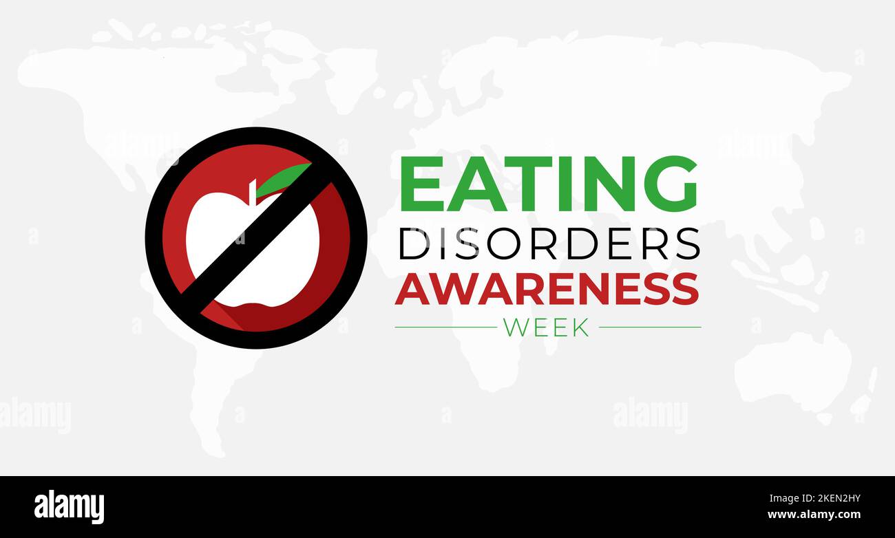 Eating Disorders Awareness Week Illustration with Apple Stock Vector