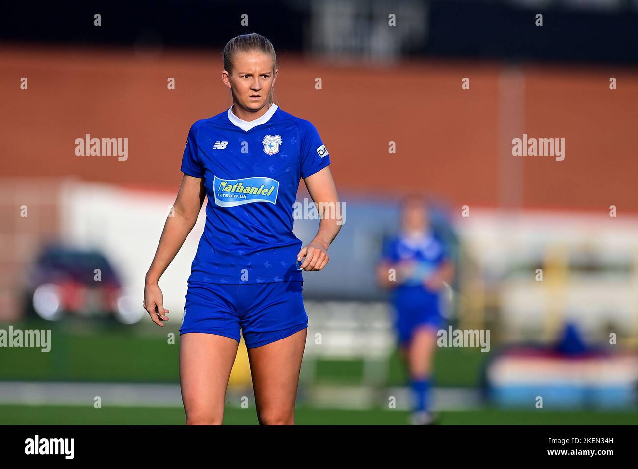 Rhianne Oakley of Cardiff City Women FC celebrates scoring the