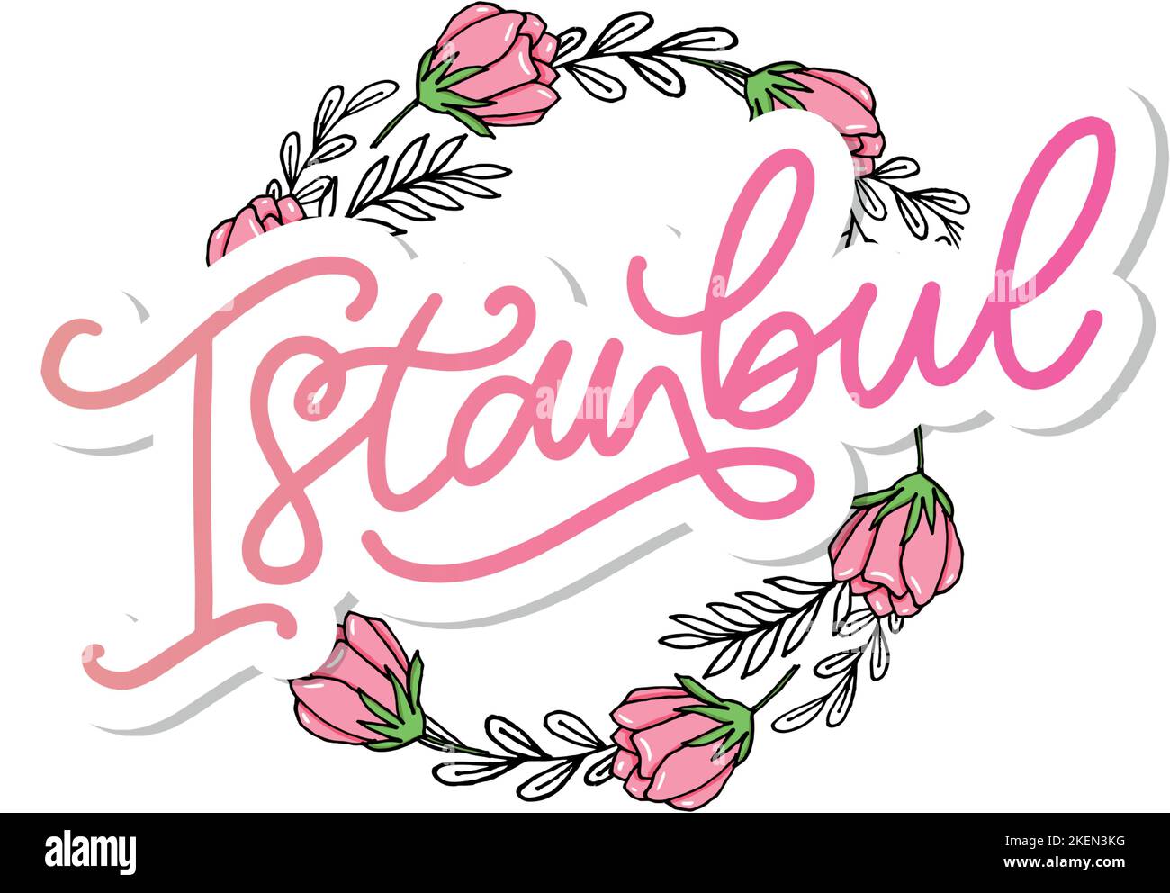 Istanbul. Hand lettering. Vector logo of Istanbul in black color with ...