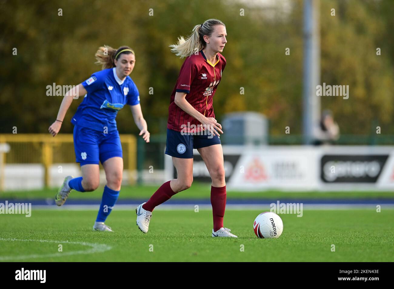 Cardiff, UK. 13th Nov, 2022. Jessica Westhoff of Cardiff Met WFC ...