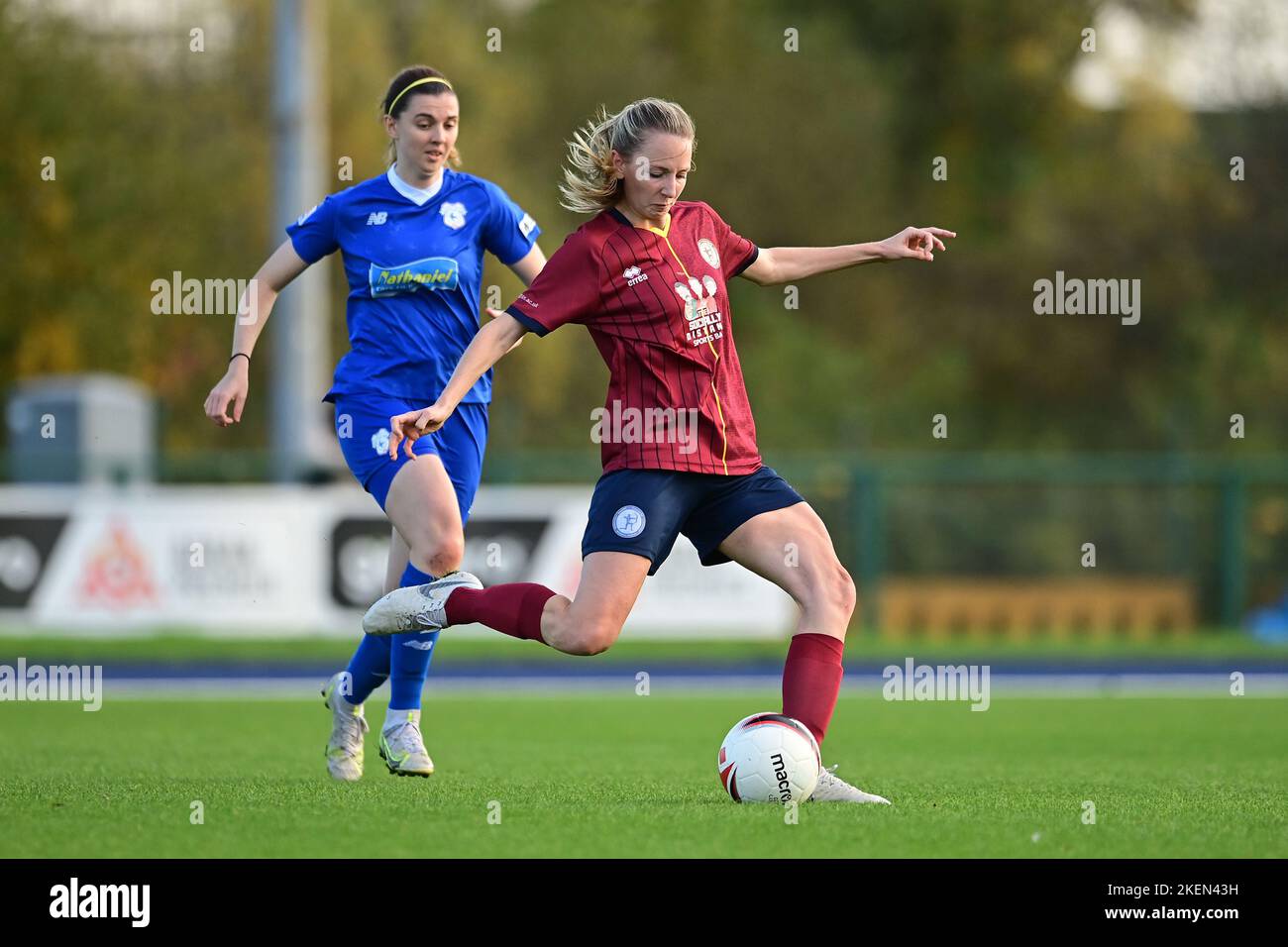 Cardiff, UK. 13th Nov, 2022. Jessica Westhoff of Cardiff Met WFC ...
