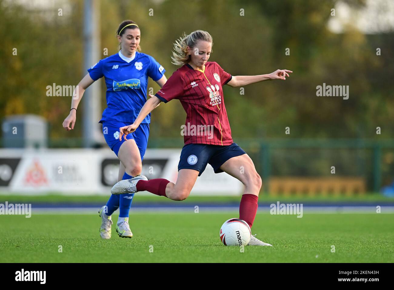 Cardiff, UK. 13th Nov, 2022. Jessica Westhoff of Cardiff Met WFC - Mandatory by-line Credit: Ashley Crowden/Alamy Live News Stock Photo