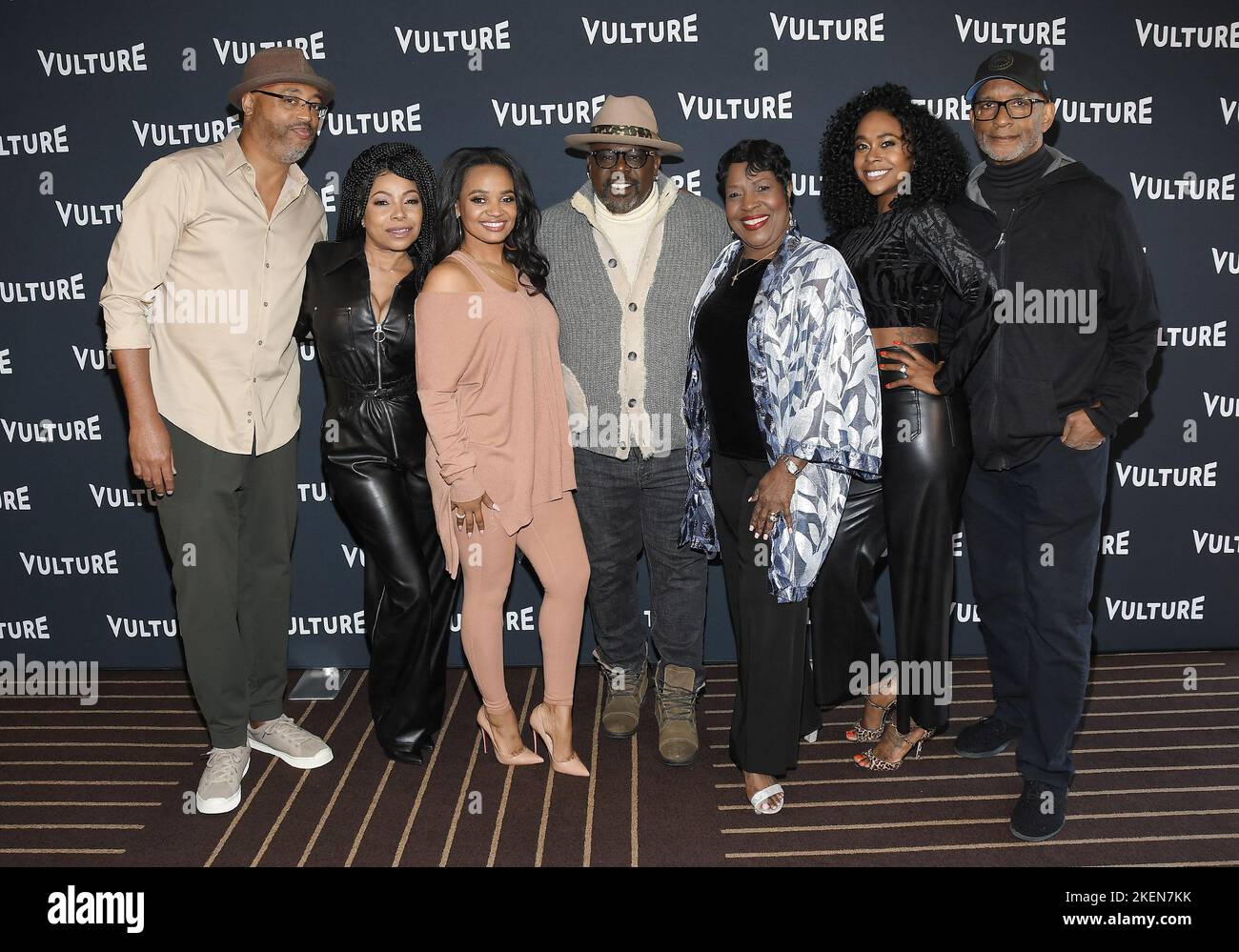 Los Angeles, USA. 13th Nov, 2022. (L-R) Executive Producer Bruce W. Smith, Paula Jai Parker, Kyla Pratt, Cedric The Entertainer, JoMaroe Payton, Raquel Lee Bolleau and Executive Producer Ralph Farquhar at the Vulture Festival 2022: A Loud and Proud Family Reunion held at the Hollywood Roosevelt in Hollywood, CA on Sunday, ?November 13, 2022. (Photo By Sthanlee B. Mirador/Sipa USA) Credit: Sipa USA/Alamy Live News Stock Photo