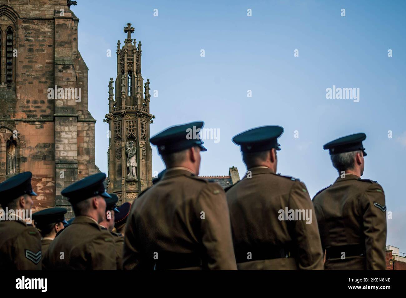 Hereford, UK. 13th Nov, 2022. Army soldiers seen in front of the