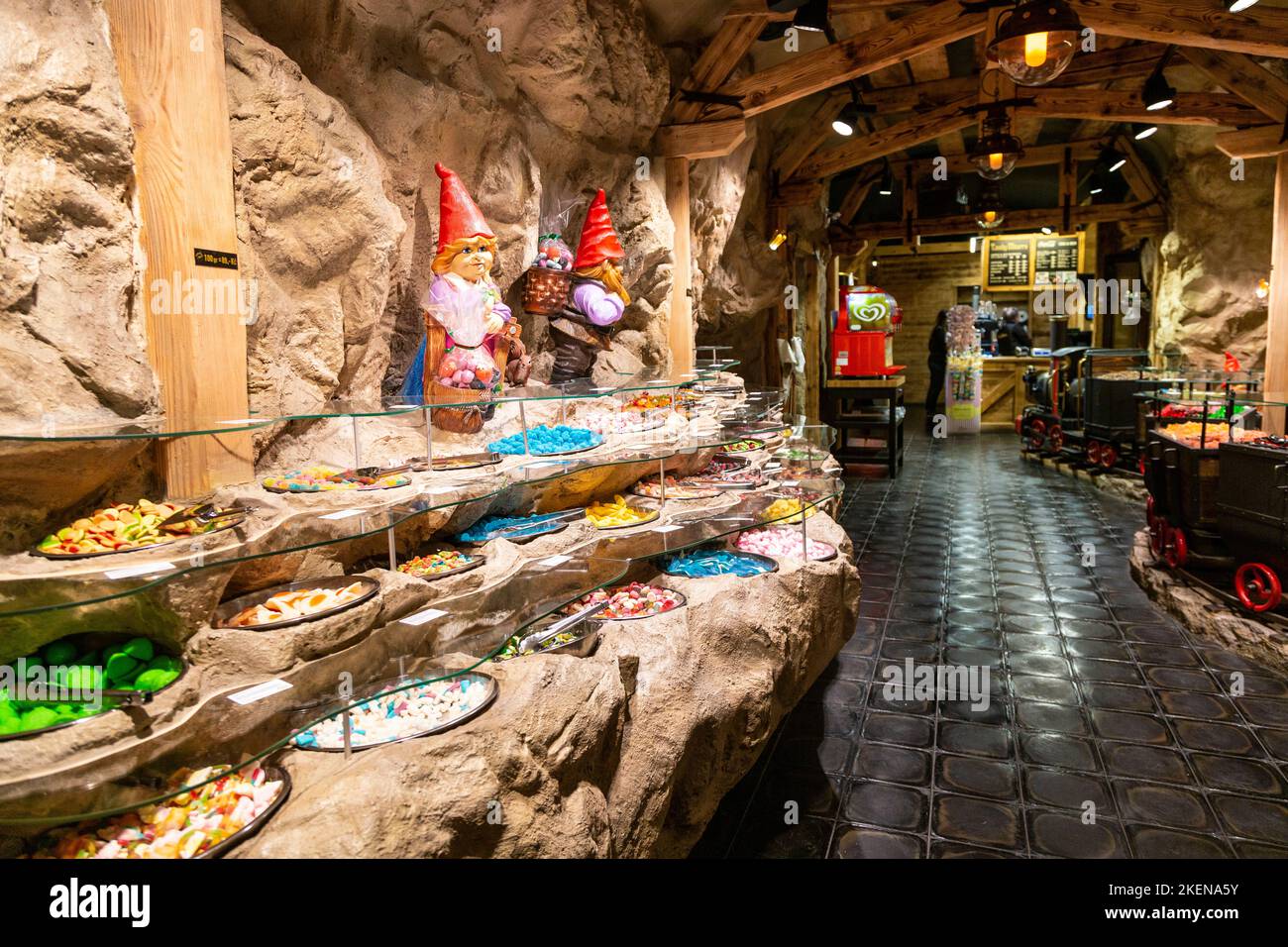 Interior of Candy miners sweet shop in Prague, Czech Republic Stock Photo