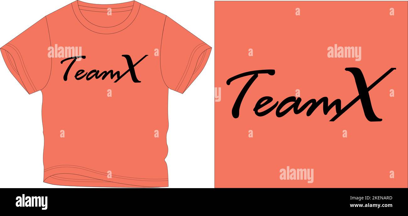 team x t shirt graphic design vector illustration digital file tees,graphic t shirt,t shirt Screen printing,kids clothing,kids fashion,vector,vector a Stock Vector