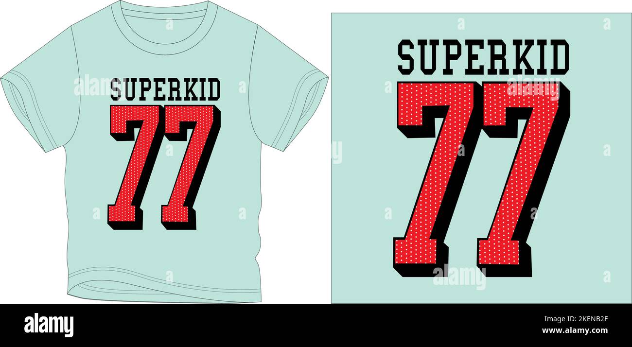 superkid 77 t shirt graphic design vector illustration digital file  tees,graphic t shirt,t shirt Screen printing,kids clothing,kids  fashion,vector,vec Stock Vector Image & Art - Alamy