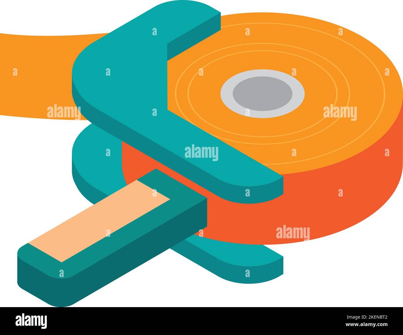 Packing Tape Dispenser illustration in 3D isometric style isolated on