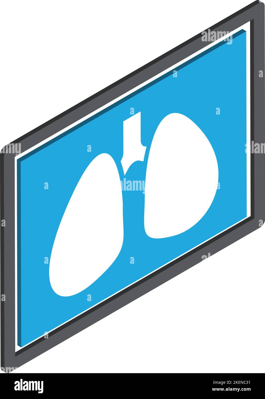 X ray of the lungs illustration in 3D isometric style isolated on ...