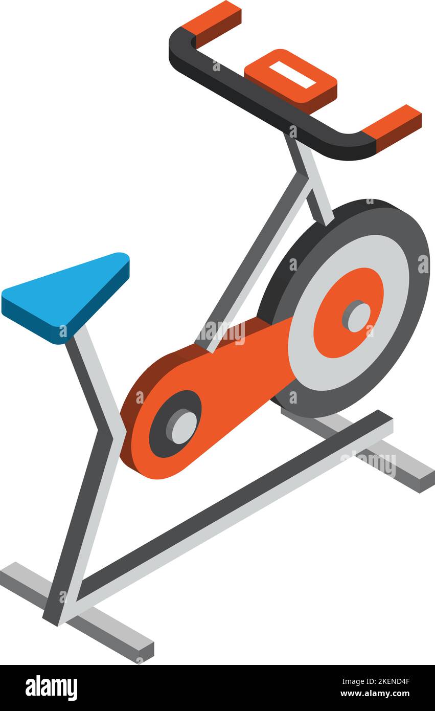 indoor bike illustration in 3D isometric style isolated on background