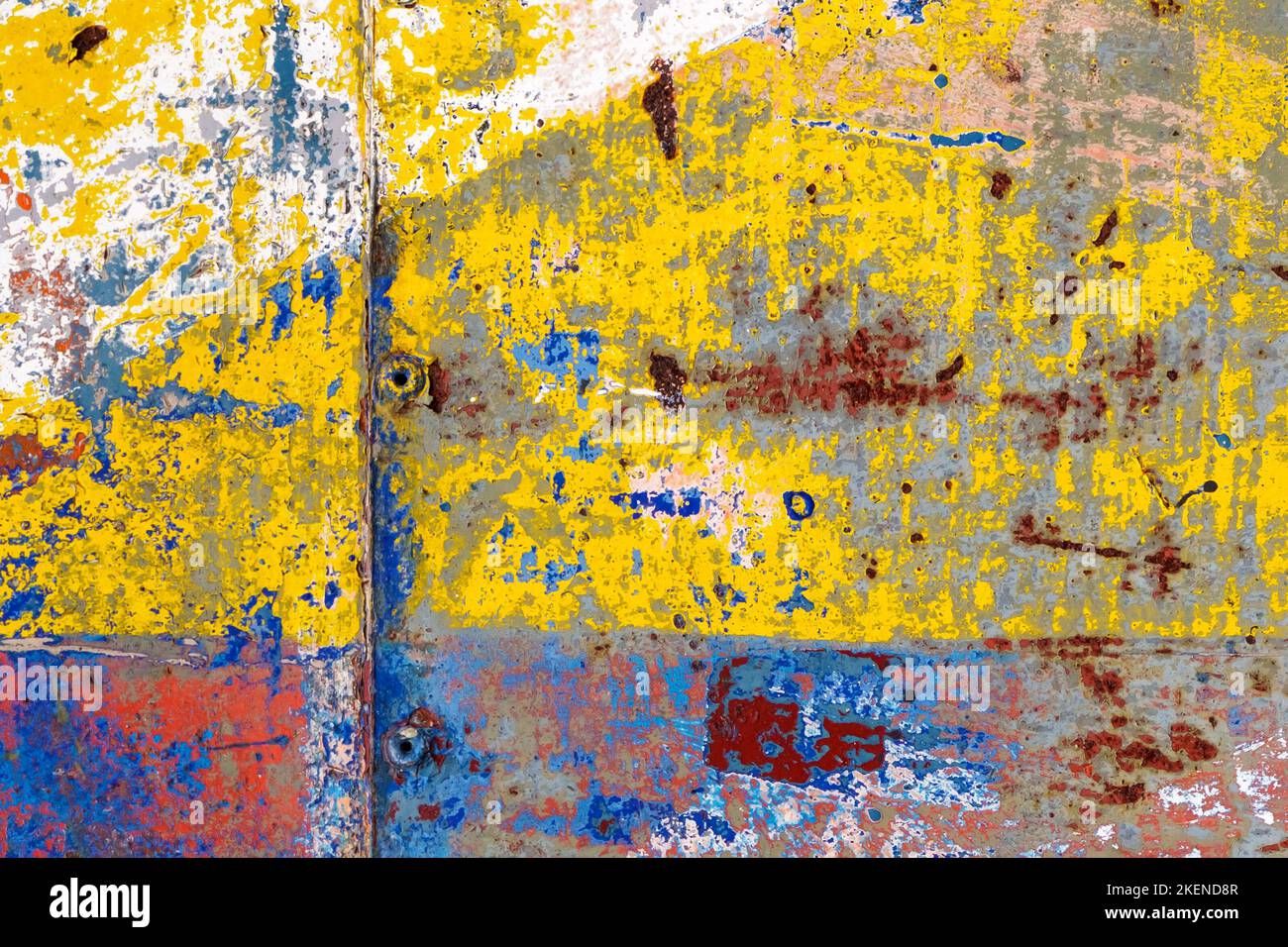 Abstract colorful grunge colored background with stained surface with bright paint and rust Stock Photo