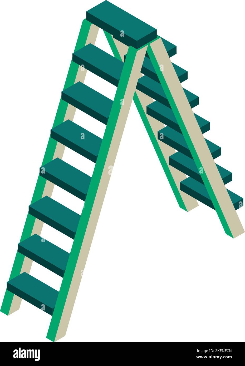 construction climbing ladder illustration in 3D isometric style