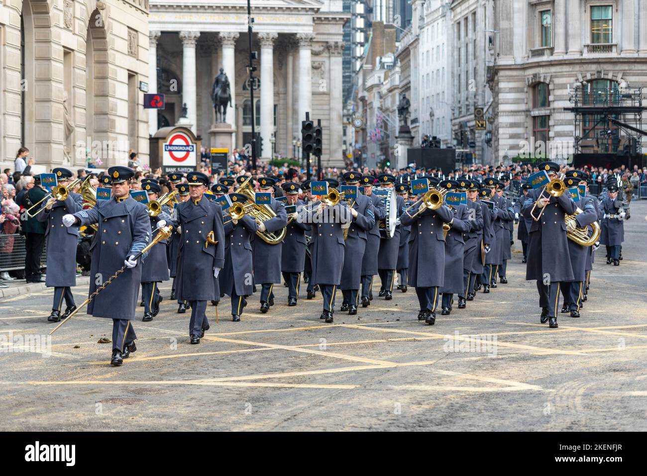 Royal Air Force Band at the Lord Mayor's Show parade in the City of London, UK Stock Photo