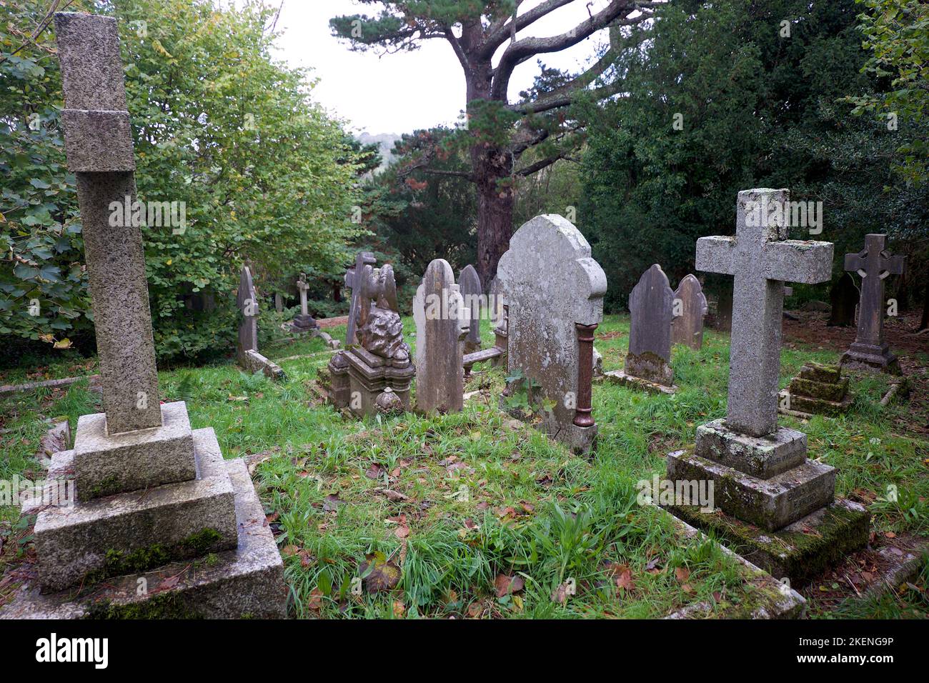 Truro Cornwall UK 11 04 2022 Kenwyn Church and grave yard Stock Photo