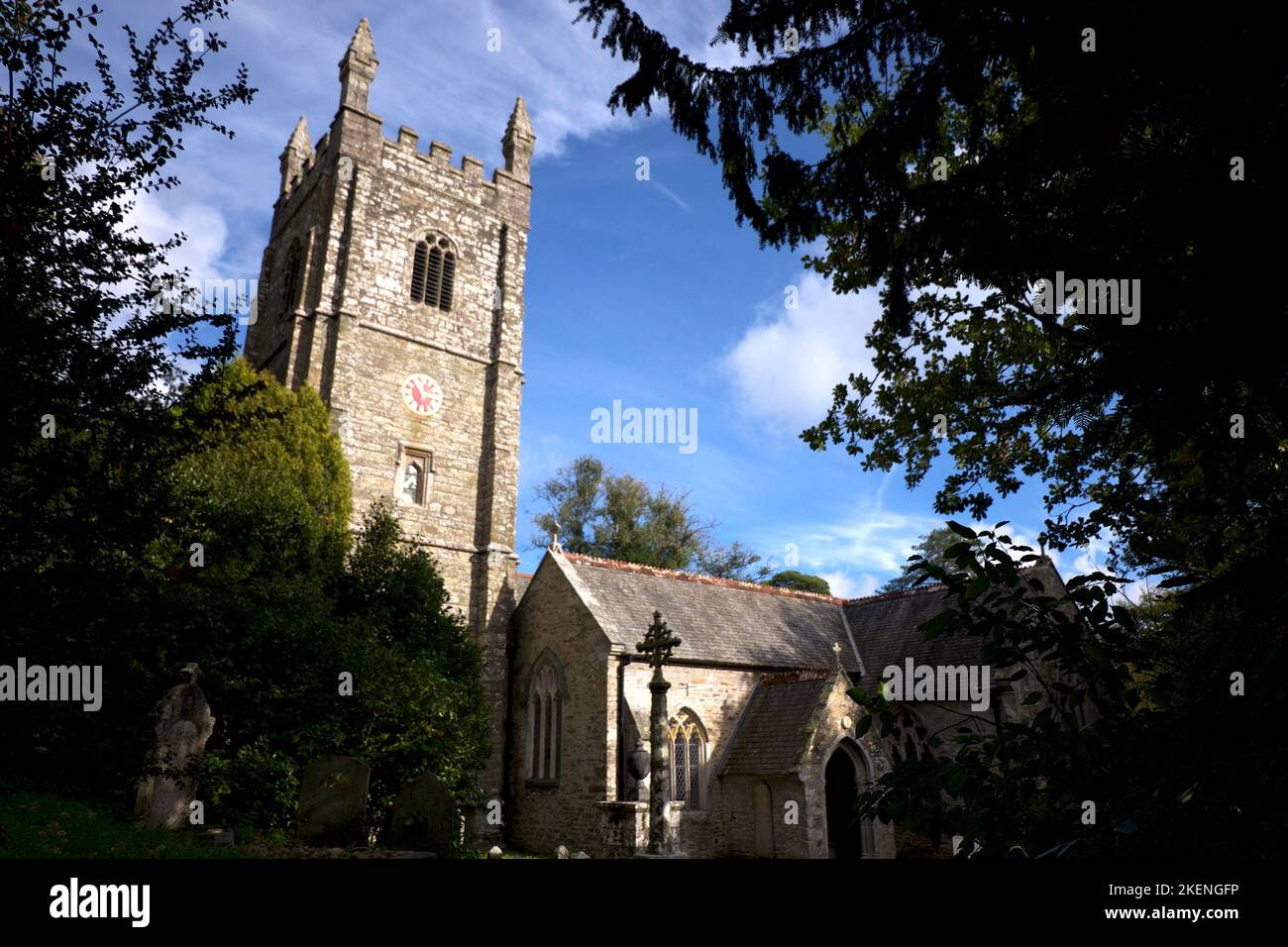 Truro Cornwall UK 11 04 2022 Kenwyn Church and grave yard Stock Photo