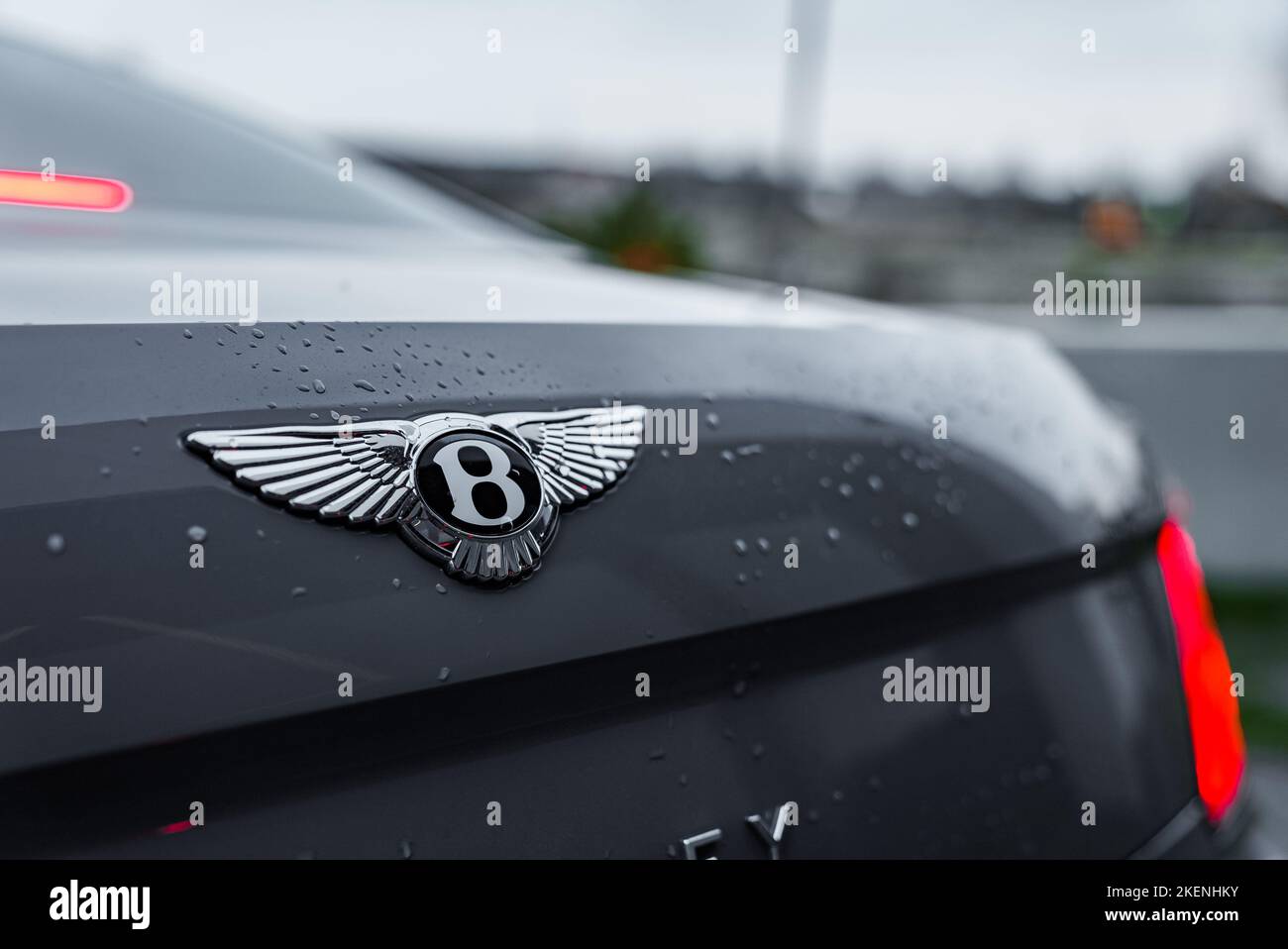 Bentley logo Flying B on the car Stock Photo