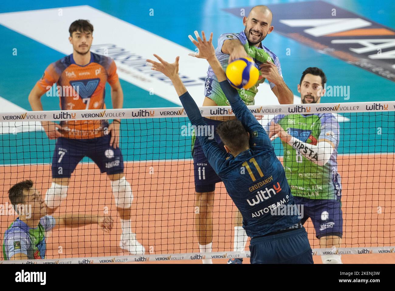 Verona, Italy. 13th Nov, 2022. Superlega men volley Italian