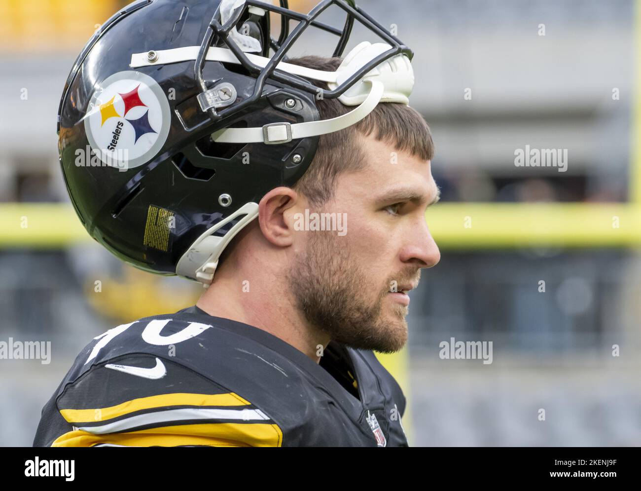 Pittsburgh Steelers T.J. Watt NFL Tribute Sculpture With A Beveled Glass  Panel And Images Of The Star Linebacker In Action And Fully Sculpted Helmet