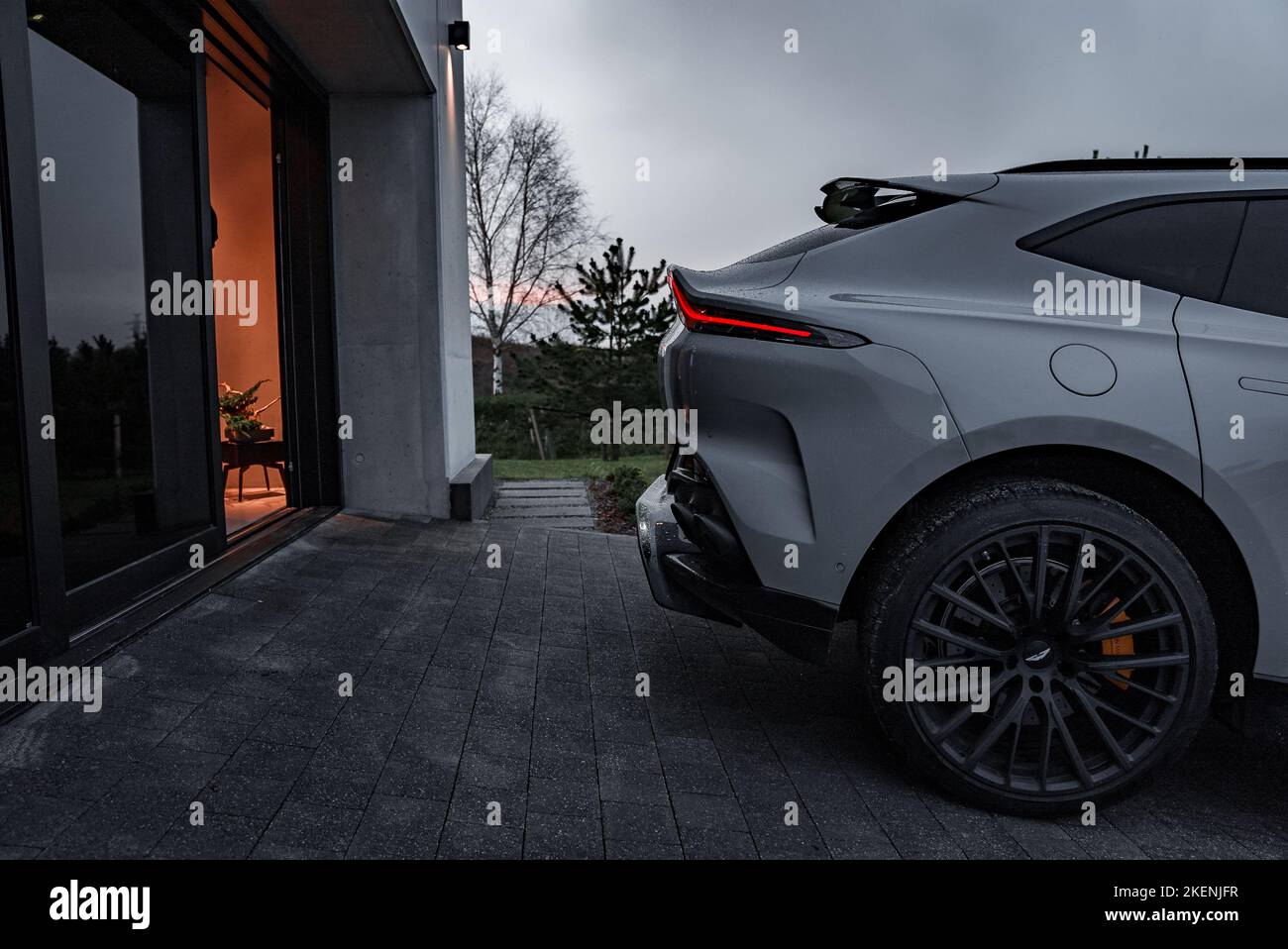 Close up view of the Aston Martin 2022 DBX Stock Photo